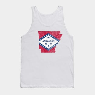 Arkansas Map and Flag distressed design Tank Top